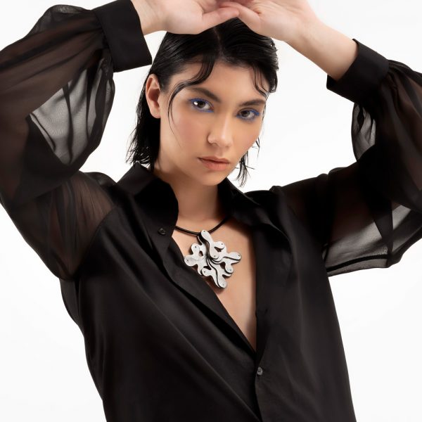 Cross Leather Necklace Worn - Skin on Skin - Jewellery and Objects for the design enthusiast - www.karakalpaki.com