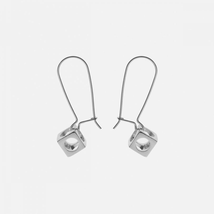 Cube Earrings Silver - Just Silver - Jewellery and Objects for the design enthusiast - karakalpaki.com