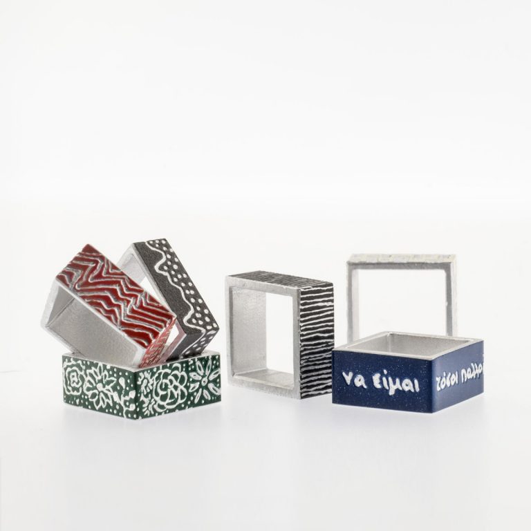 Square Rings Medium - Square Logic Collection - Jewellery and Objects for the design enthusiast - karakalpaki.com