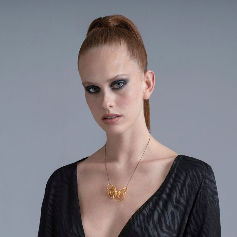Double Knot Necklace Gold Plated Silver - Golden Touch - Jewellery and Objects for the design enthusiast - karakalpaki.com