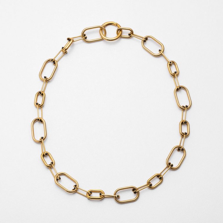 Oval Chain Necklace Yellow Plated Zamak - Golden Touch - Jewellery and Objects for the design enthusiast - karakalpaki.com