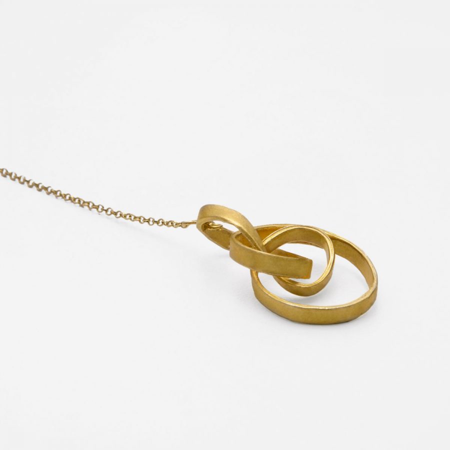Single Knot Lariat Necklace Gold Plated Silver - Golden Touch - Jewellery and Objects for the Design Enthusiast - karakalpaki.com