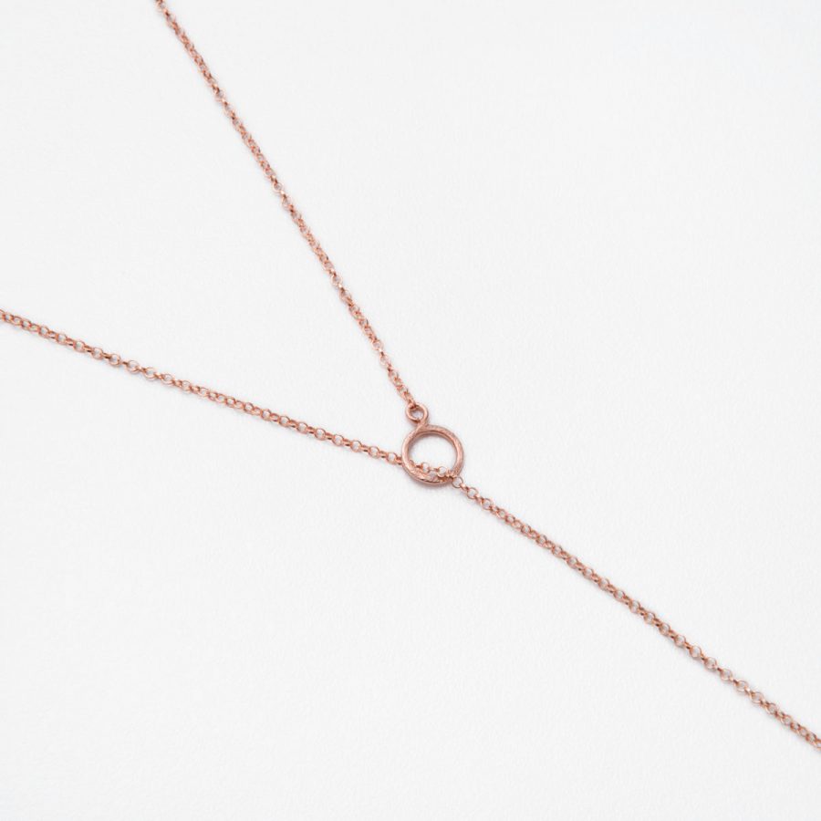 Single Knot Lariat Necklace Rose Gold Plated Silver - Golden Touch - Jewellery and Objects for the Design Enthusiast - karakalpaki.com