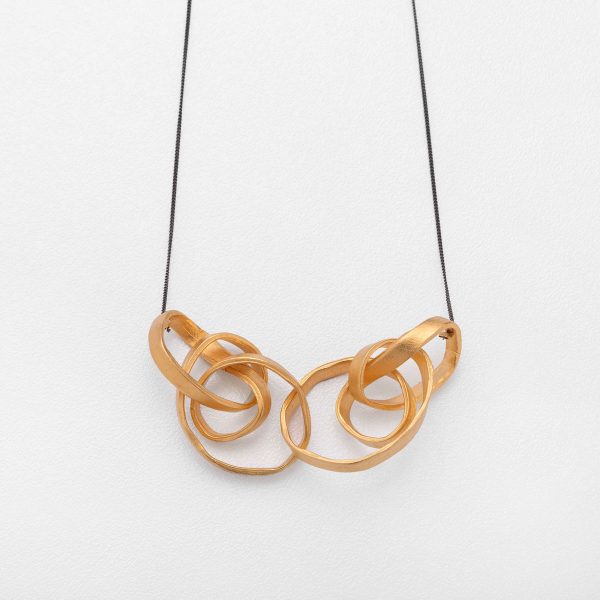 Double Knot Necklace Gold Plated Silver - Golden Touch - Jewellery and Objects for the design enthusiast - karakalpaki.com