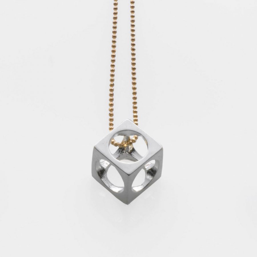 Long Cube Pendant Silver - Just Silver - Jewellery and Objects for the design enthusiast - karakalpaki.com