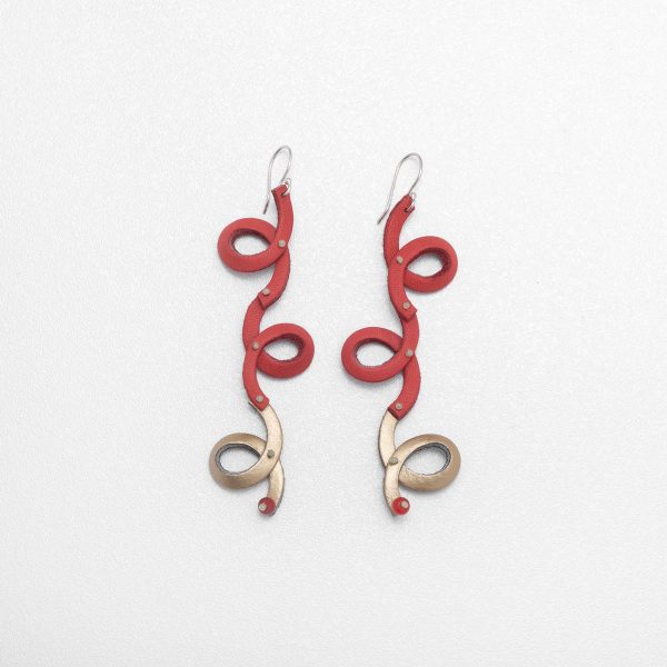 Stroke Earrings Red - Skin On Skin - Jewellery and Objects for the Design Enthusiast - karakalpaki.com