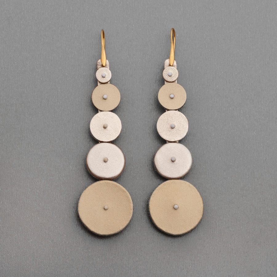 Circles in Line Leather Earrings - Skin on Skin - Jewellery and Objects for the design enthusiast - karakalpaki.com