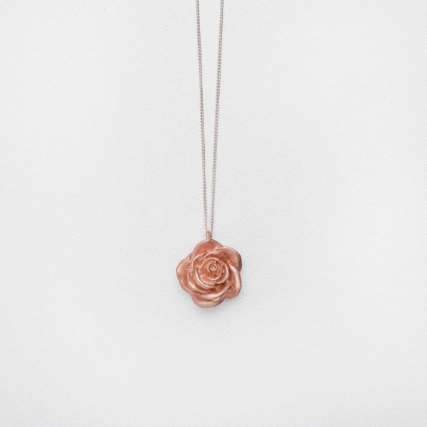 Rose Pendant Rose Gold Plated Silver - Just Silver - Jewellery and Objects for the Design Enthusiast - karakalpaki.com