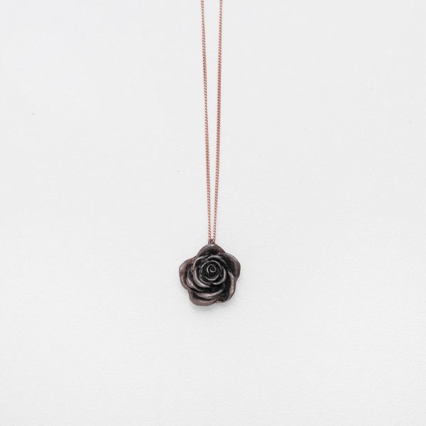 Rose Pendant Ruthenium Plated Silver - Just Silver - Jewellery and Objects for the Design Enthusiast - karakalpaki.com
