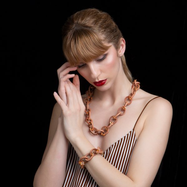 Posh Chain Bracelet Natural Brown Worn - Skin on Skin - Jewellery and Objects for the Design Enthusiast - karakalpaki.com