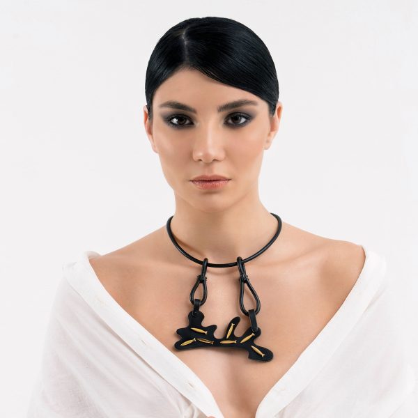 Piece of Sea Necklace Worn - Skin on Skin - Jewellery and Objects for the Design Enthusiast - karakalpaki.com