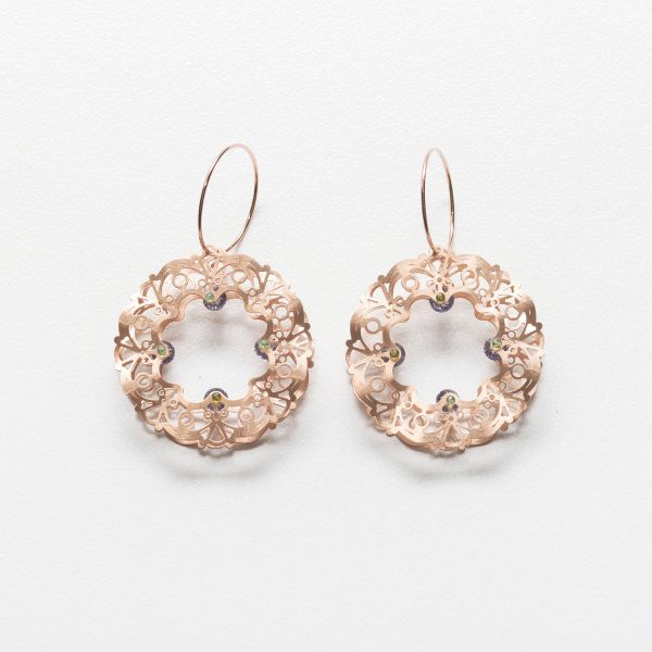 Industrial Flower Earrings Rose Gold - Just Silver - Jewellery and Objects for the Design Enthusiast - karakalpaki.com