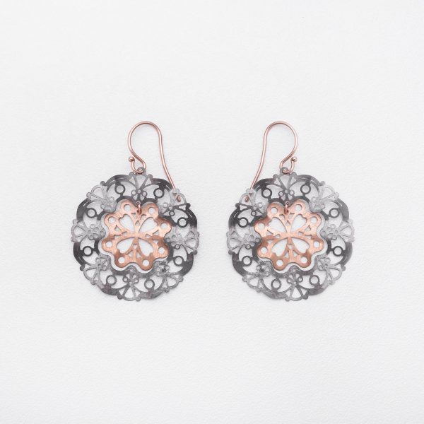 Industrial Flower Earrings Simple - Just Silver - Jewellery and Objects for the Design Enthusiast - karakalpaki.com