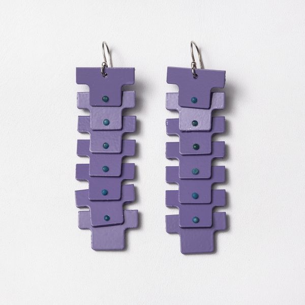 Lined-up T-shirts Earrings Lilac - T series - Jewellery and Objects for the Design Enthusiast - karakalpaki.com