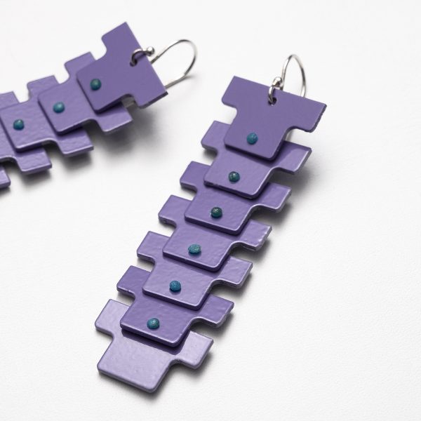 Lined-up T-shirts Earrings Lilac - T series - Jewellery and Objects for the Design Enthusiast - karakalpaki.com