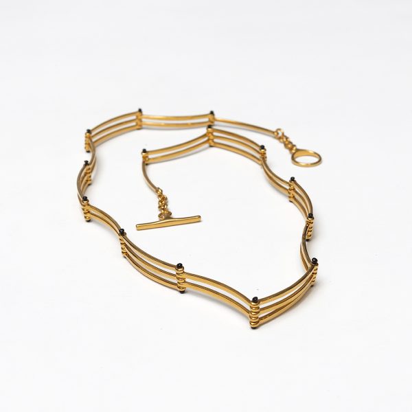 Fence Necklace Gold - Just Silver Golden Touch - Jewellery and Objects for the Design Enthusiast - karakalpaki.com