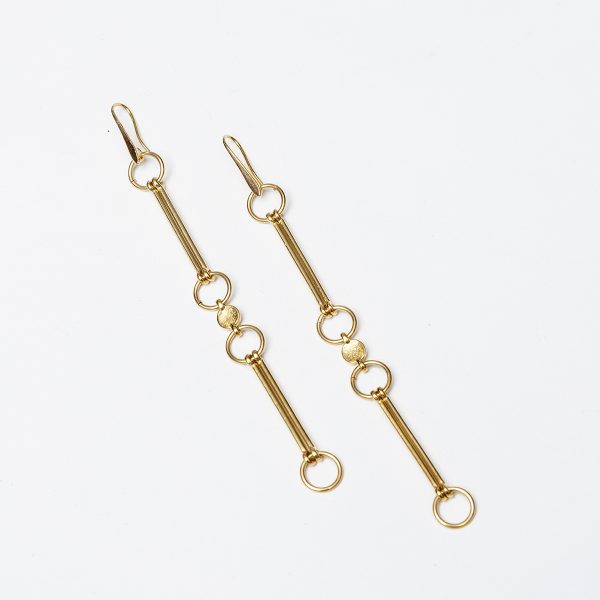 Lici Earrings Long Gold - Just Silver Golden Touch - Jewellery and Objects for the Design Enthusiast - karakalpaki.com