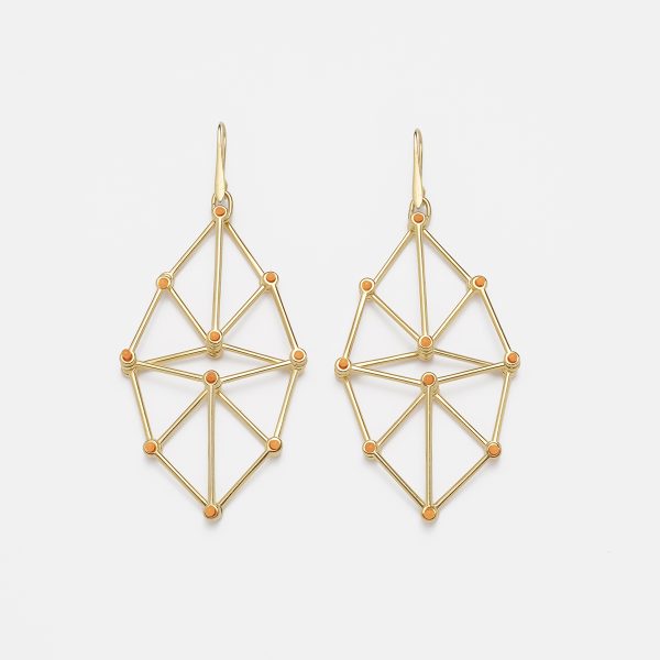 Web Earrings Gold - Just Silver Golden Touch - Jewellery and Objects for the Design Enthusiast - karakalpaki.com