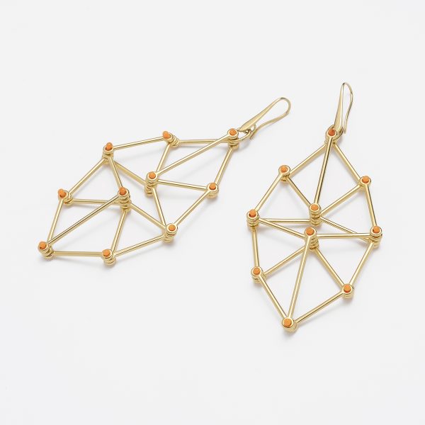 Web Earrings Gold - Just Silver Golden Touch - Jewellery and Objects for the Design Enthusiast - karakalpaki.com