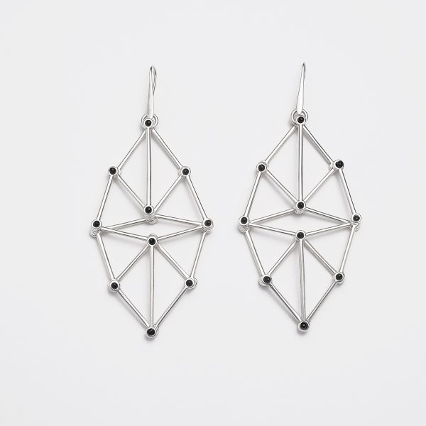Web Earrings Silver - Just Silver Golden Touch - Jewellery and Objects for the Design Enthusiast - karakalpaki.com